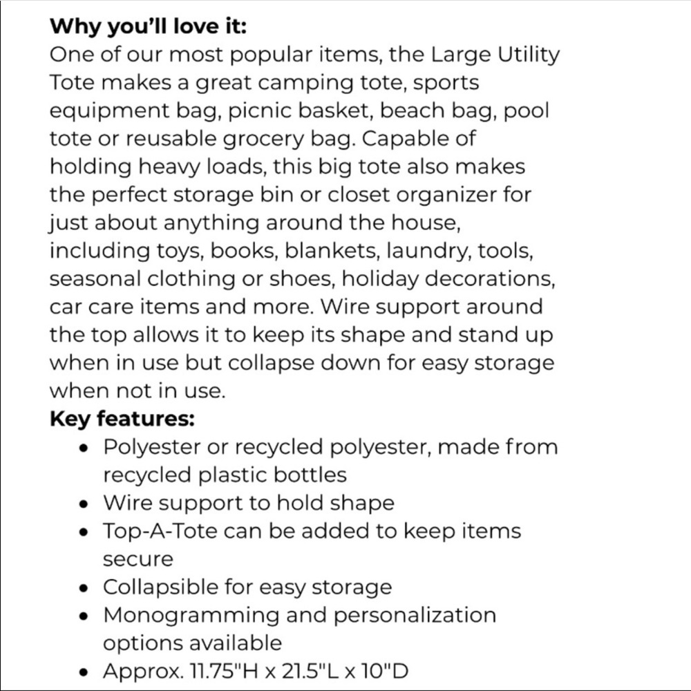 Textured Storm Blue Large Utility Tote - Picture 4 of 4